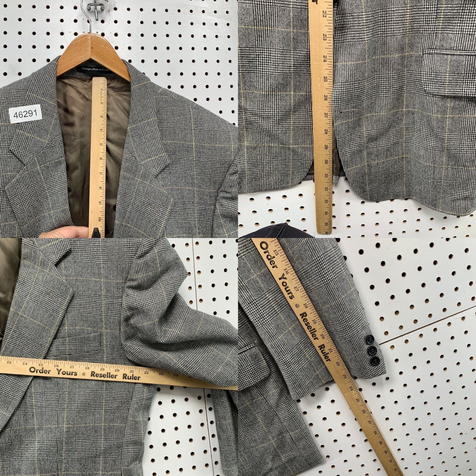 Vintage VINTAGE Bachrach Wool Sports Coat Blazer 44/46 Gray Plaid Canada Jacket Mens Blazer Wool Tweed Notch Lapel Vintage Size 44R - 8 Thumbnail