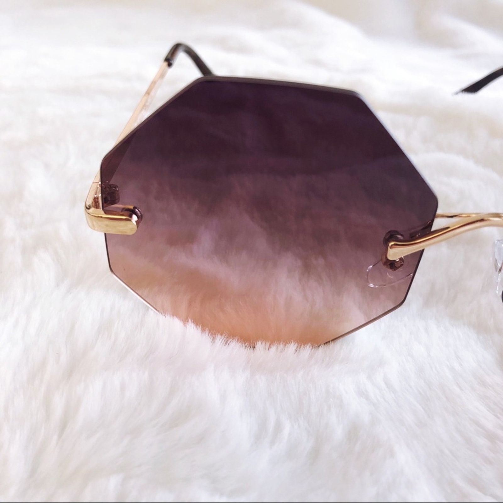 Other Alaiya Purple Octogonal Ombre Sunglasses Size ONE SIZE - 6 Thumbnail