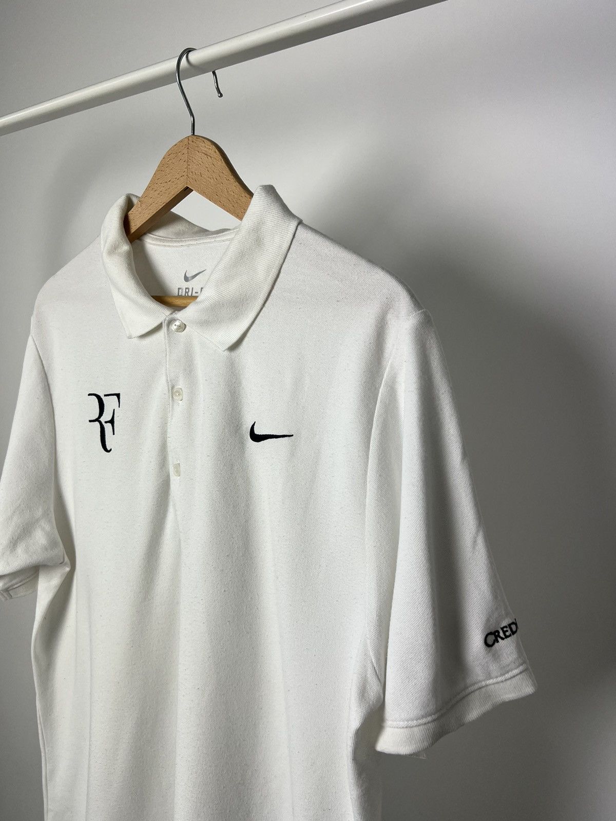 Nike Nike Roger Federer Embroidered Polo T Shirt White Men 2011 Size US L / EU 52-54 / 3 - 8 Thumbnail