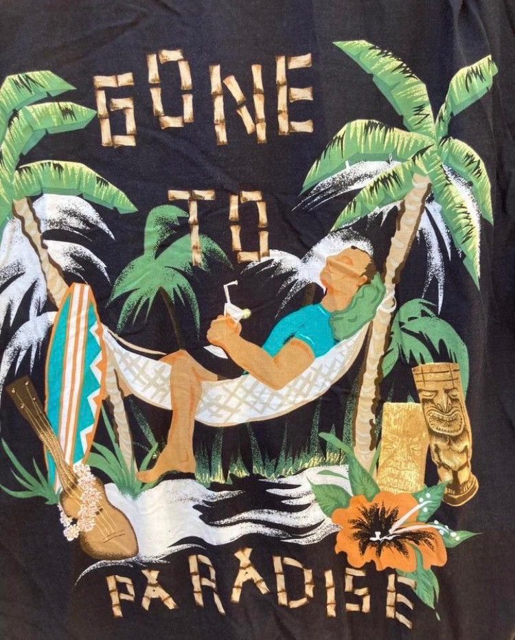 Vintage Vintage Hawaiian Shirt Black Flowered w/ Back Print M Aloha Size US M / EU 48-50 / 2 - 8 Thumbnail