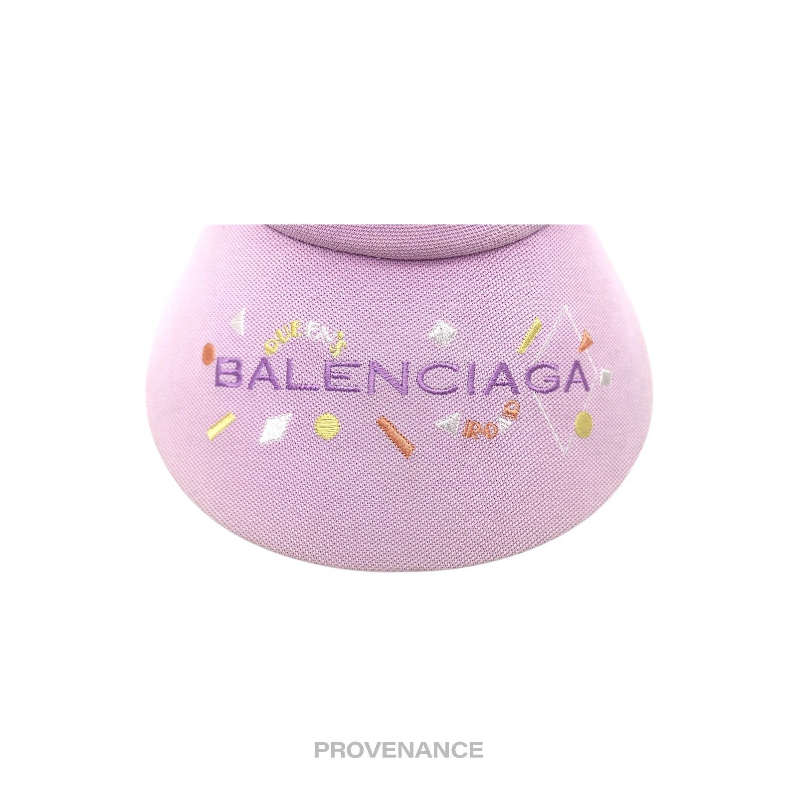 Balenciaga 🔴 Balenciaga Logo Embroidered Visor - Lavender Geometric Size ONE SIZE - 6 Thumbnail