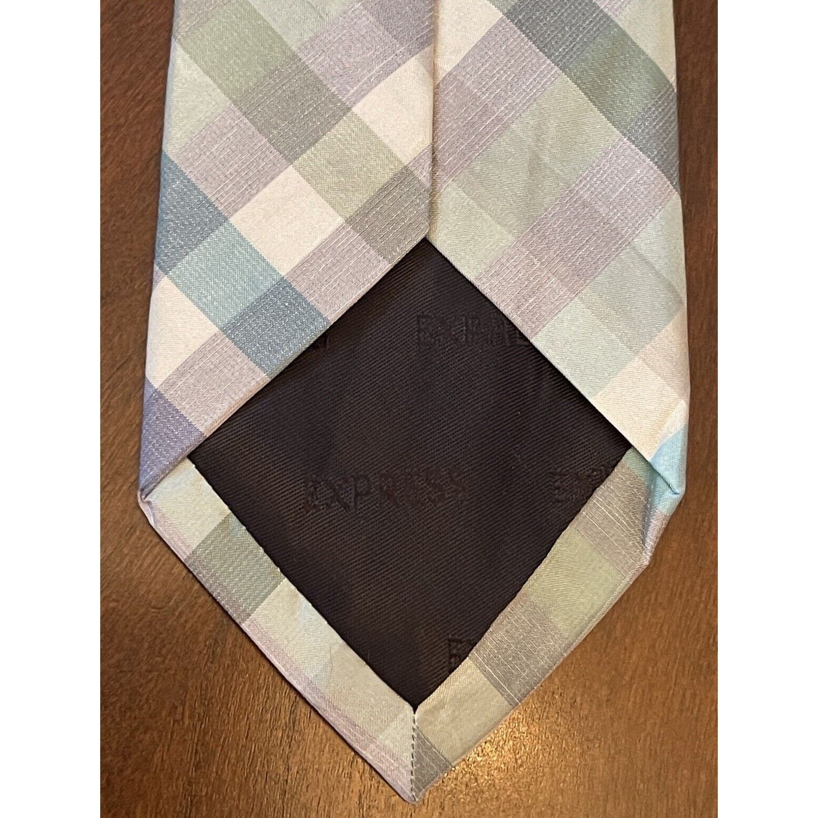 Express Express Gray Blue Green 100% Silk Made In China Size ONE SIZE - 2 Thumbnail
