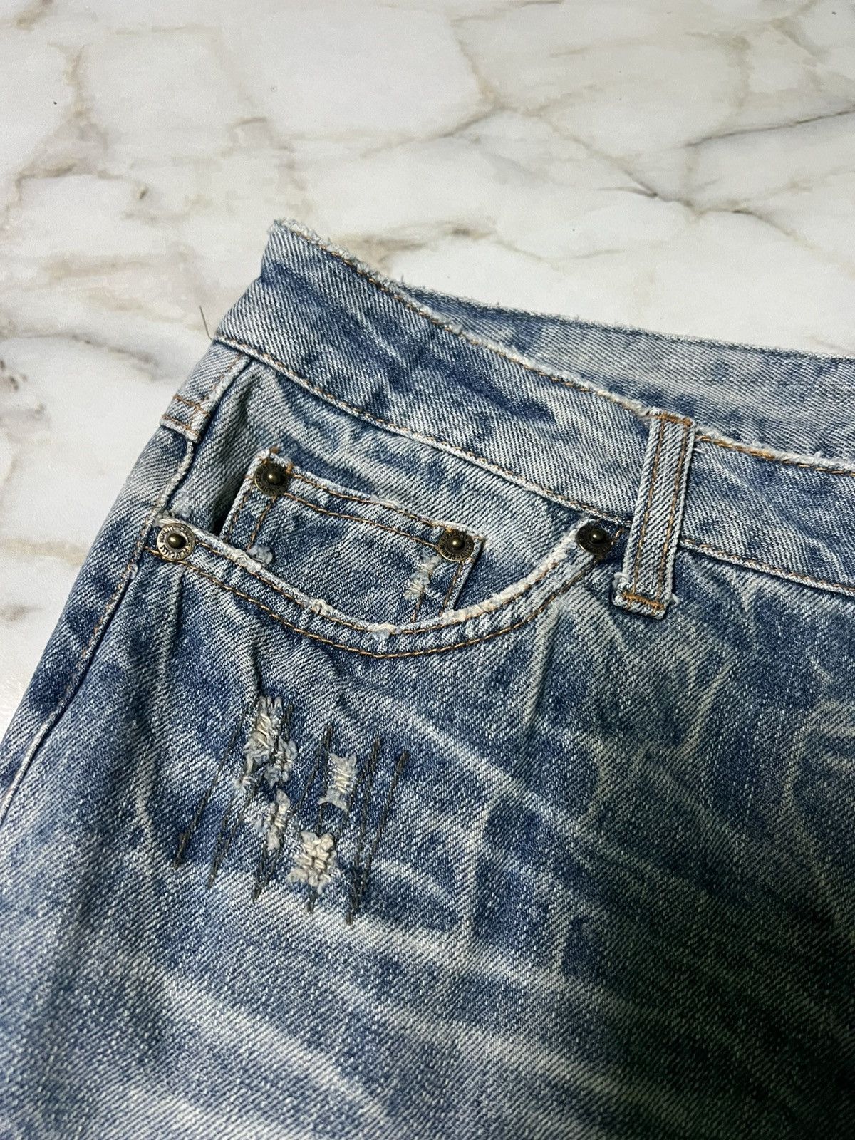 If Six Was Nine × Japanese Brand VINTAGE 90’S STYLE ART JAPAN DISTRESS JEAN Size US 31 - 12 Thumbnail