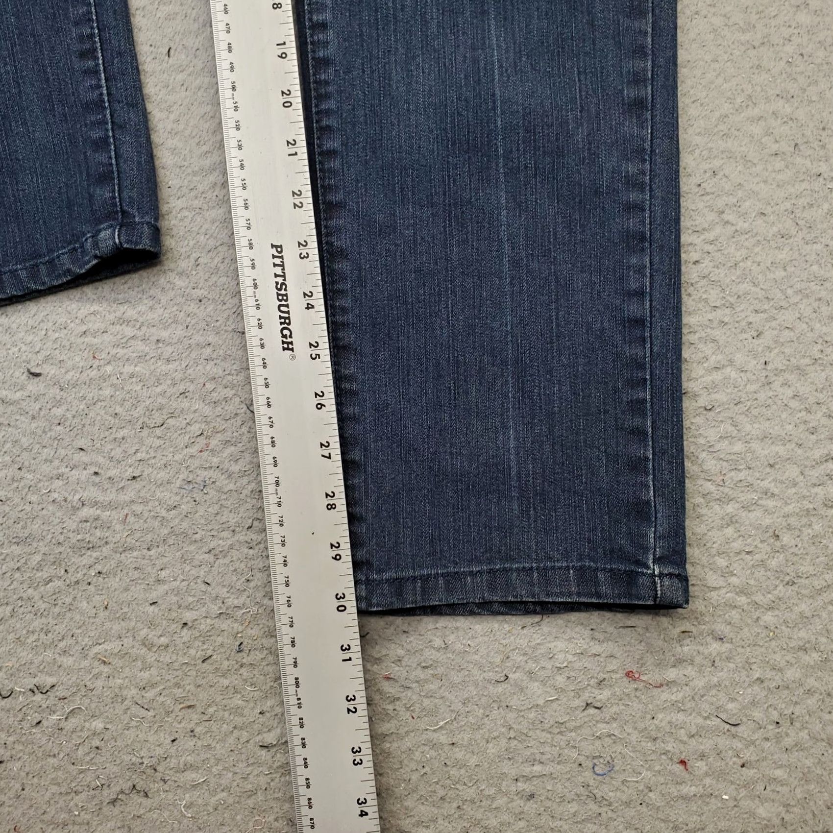Denime Jeanstar Jeans Womens 8 Blue Denim Straight Stretch Comfort 5-Pocket Vintage No Boho Whiskered Size 30" / US 8 / IT 44 - 4 Thumbnail