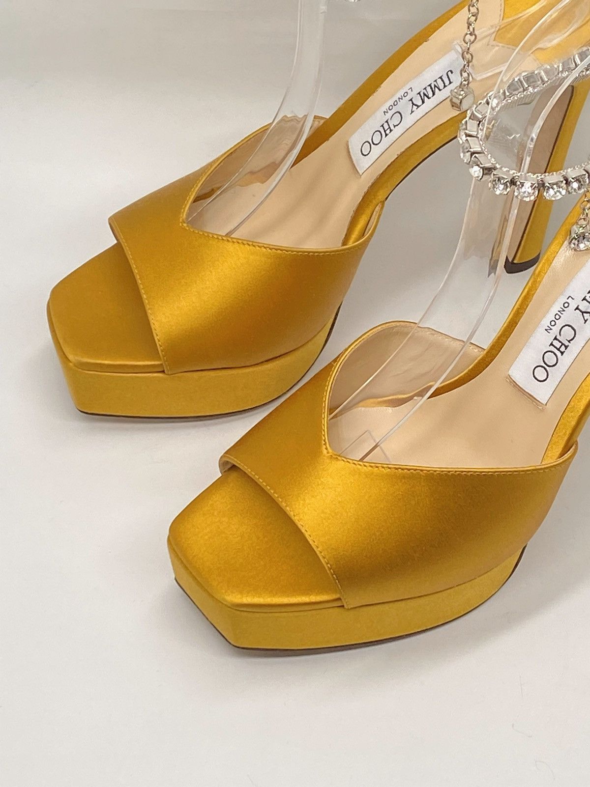 Jimmy Choo Jimmy Choo Saeda Satin Crystal Platform Sandals size 38.5 Size US 8.5 / IT 38.5 - 7 Thumbnail