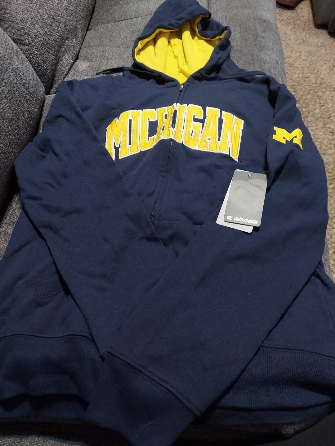 Colosseum Athletics NWT Womens Colosseum University Of Michigan Zip Hoodie NCAA Size L / US 10 / IT 46 - 4 Thumbnail