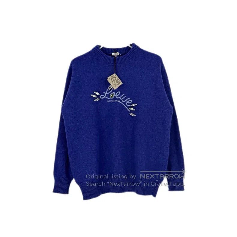 Loewe Loewe Navy blue gem logo wool sweater Size S / US 4 / IT 40 - 1 Thumbnail