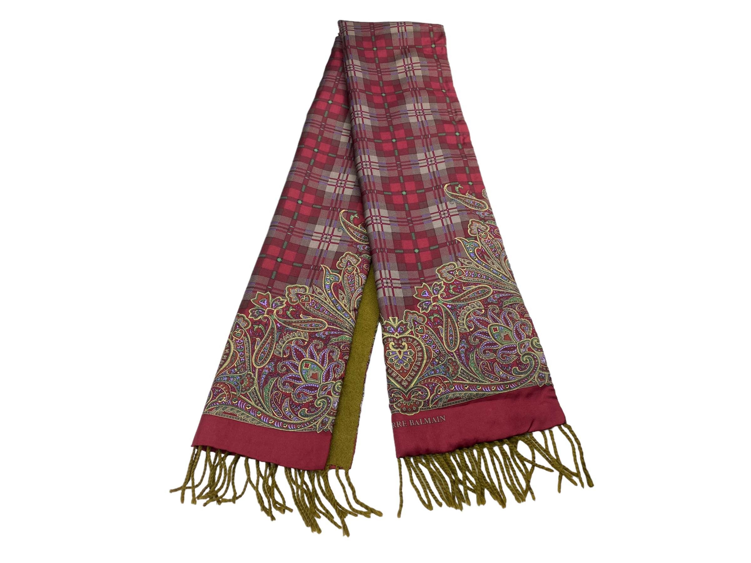 Pierre Balmain × Vintage Pierre Balmain scarf checkered Vintage Scarves Size ONE SIZE - 2 Thumbnail