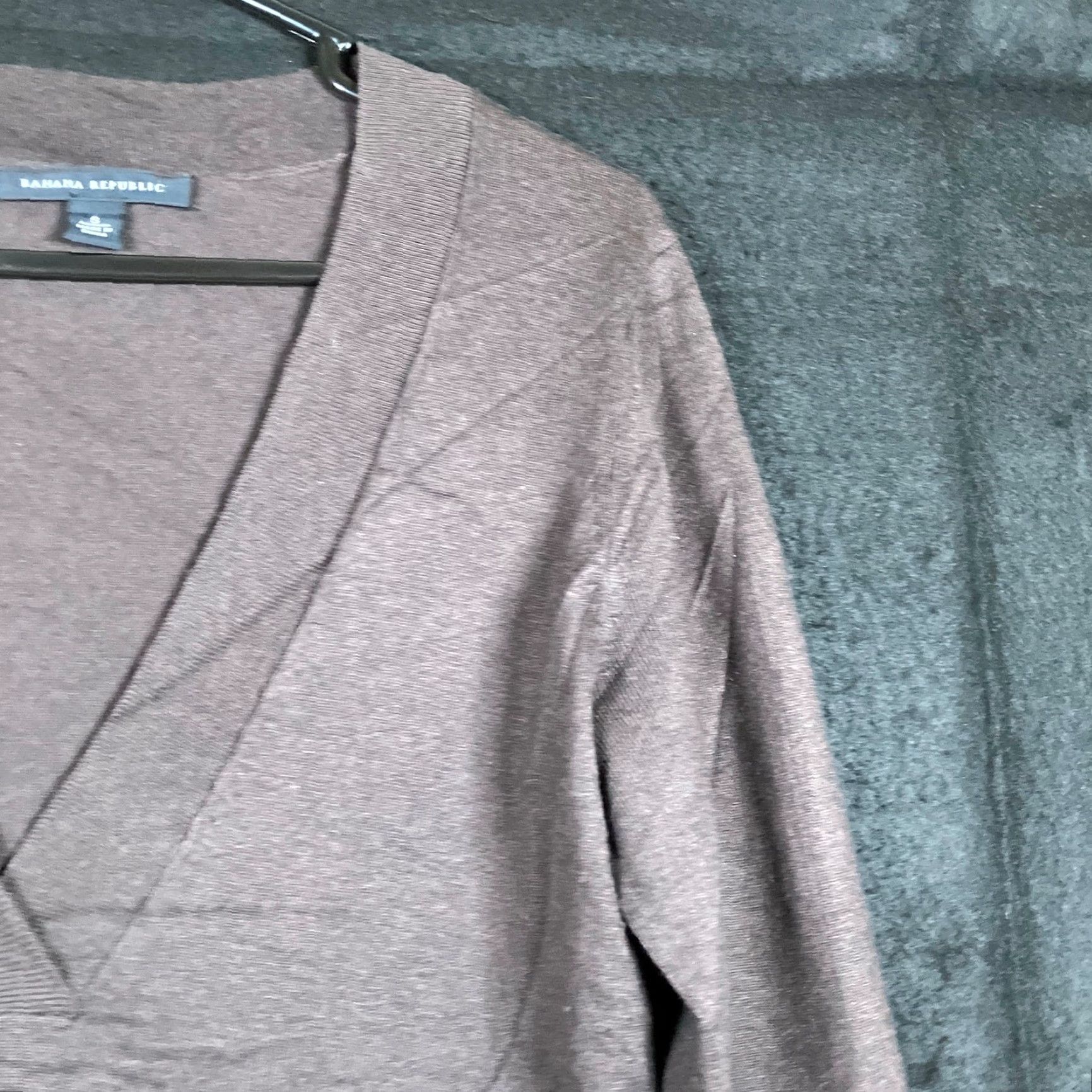 Banana Republic VINTAGE Banana Republic Women Sweater Brown Pullover V-Neck Silk Cashmere Wool Stretch S Size S / US 4 / IT 40 - 5 Thumbnail