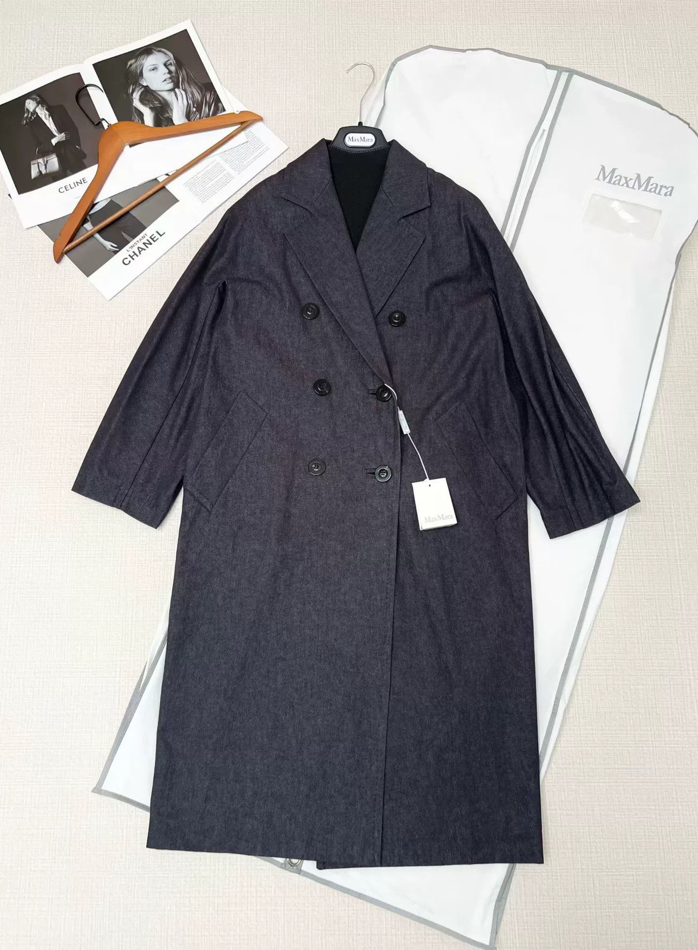 Max Mara Max Mara 101801 Denim Coat Size US L / EU 52-54 / 3 - 1 Thumbnail