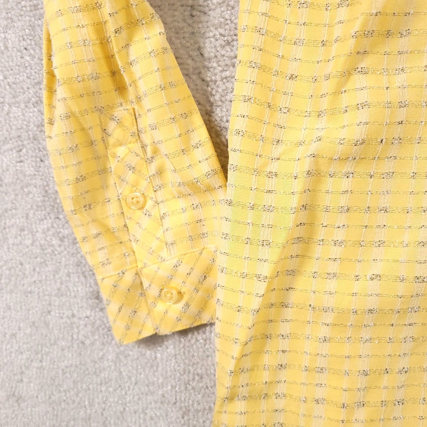 Vintage Christopher & Banks Henley Collared Shirt Women's Medium Yellow Blouse Pockets Shirt Size M / US 6-8 / IT 42-44 - 4 Thumbnail