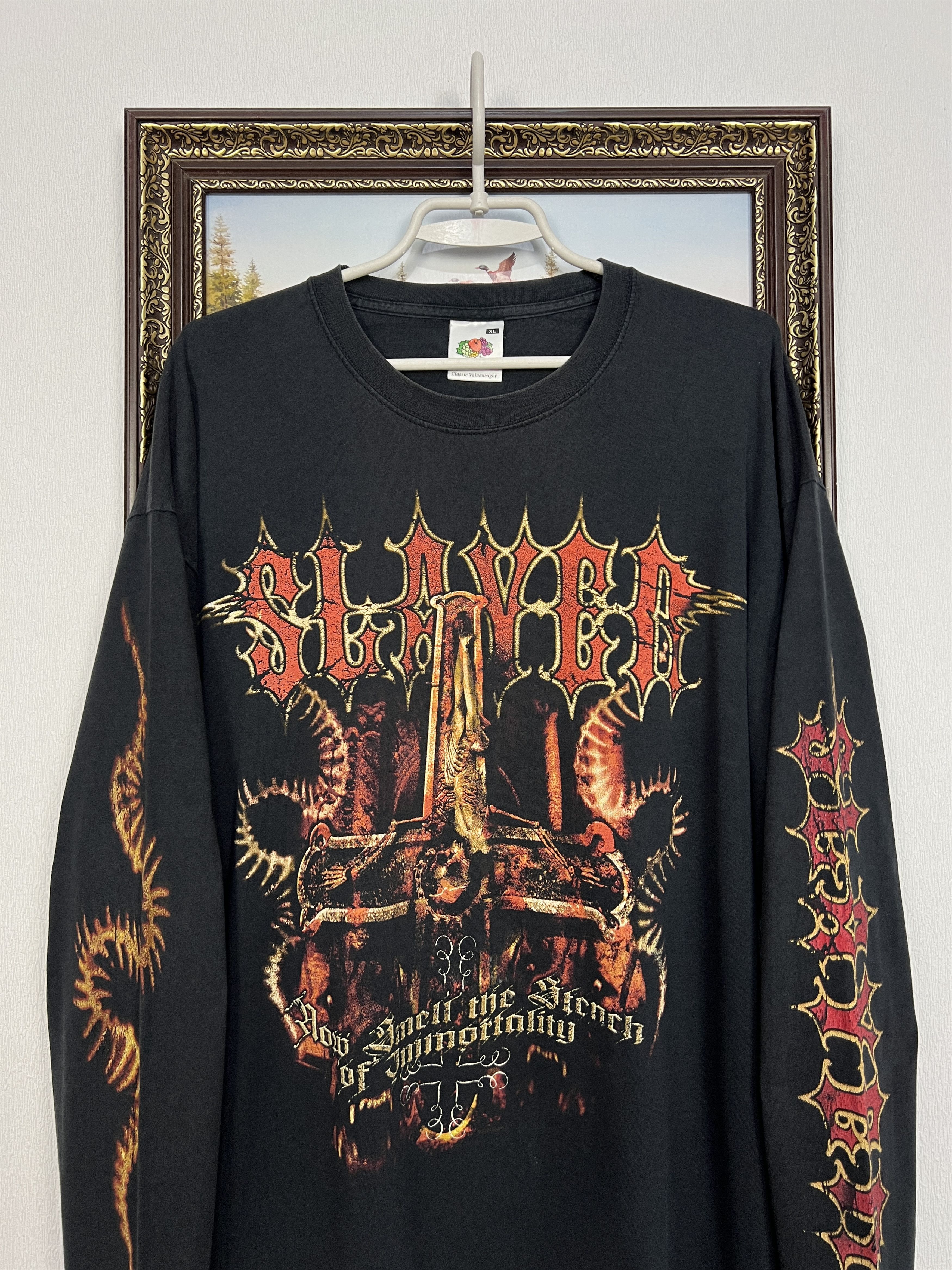 Vintage Vintage Slayer Spill the Blood Over Print Tee Sleeve Shirt Size US XL / EU 56 / 4 - 2 Thumbnail