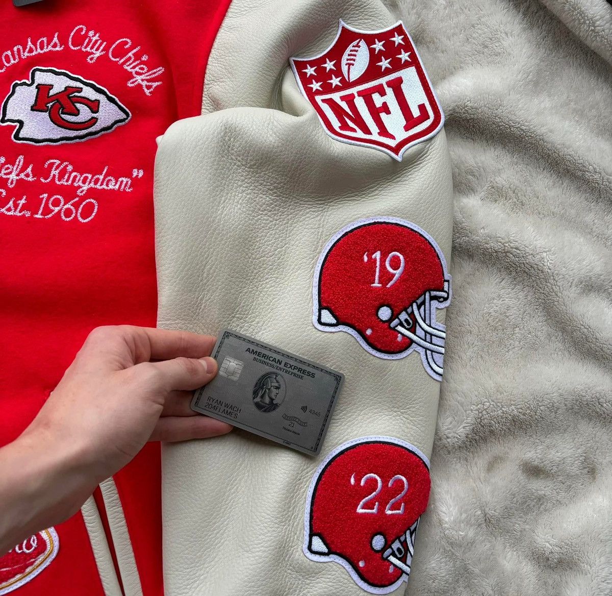 NFL × October's Very Own OVO x NFL Kansas City Chiefs Varsity Jacket Size US L / EU 52-54 / 3 - 5 Thumbnail