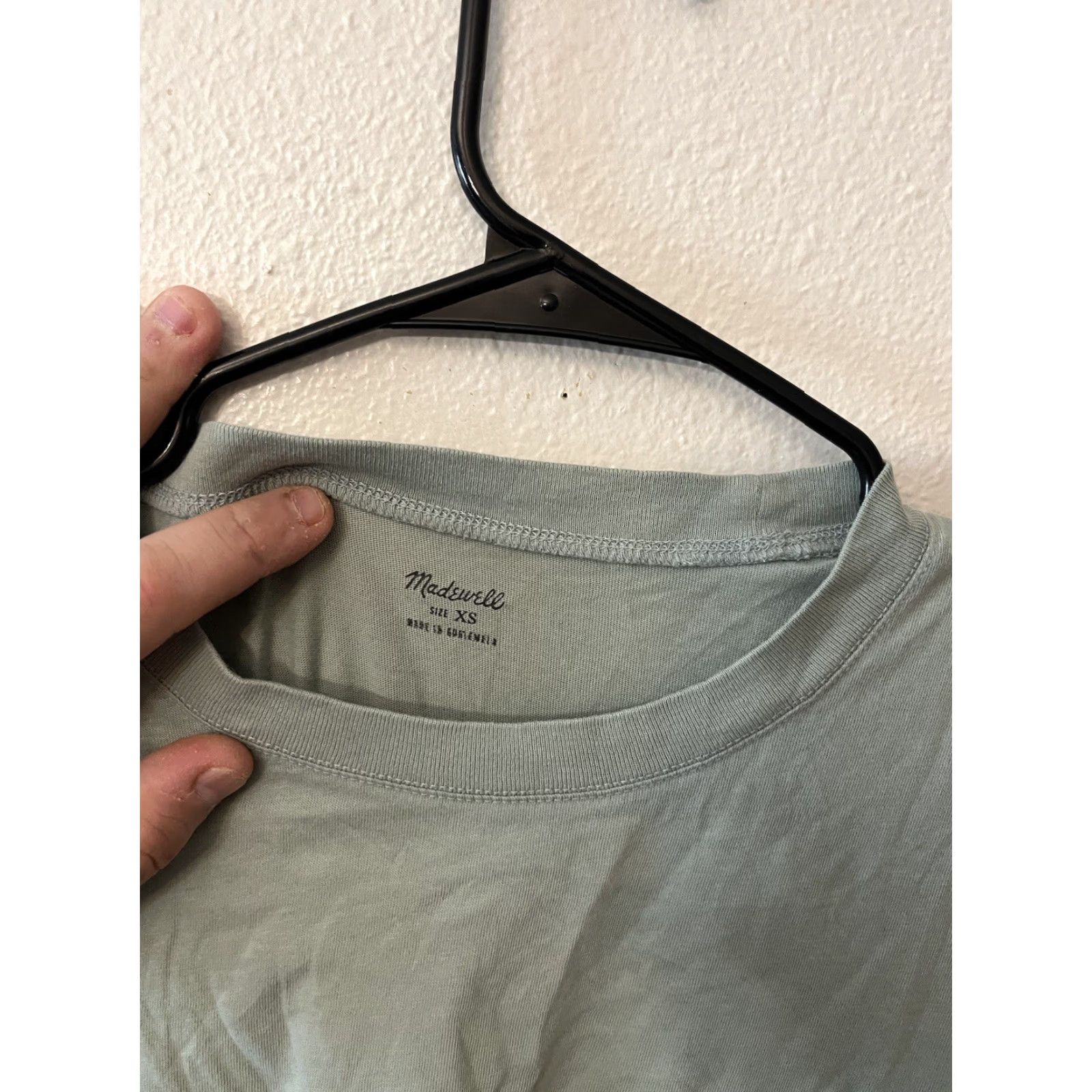Madewell VINTAGE Madewell Pocket T-Shirt Women XS Gray Crew Neck Short Sleeve Solid Casual Tee Size XS / US 0-2 / IT 36-38 - 3 Thumbnail