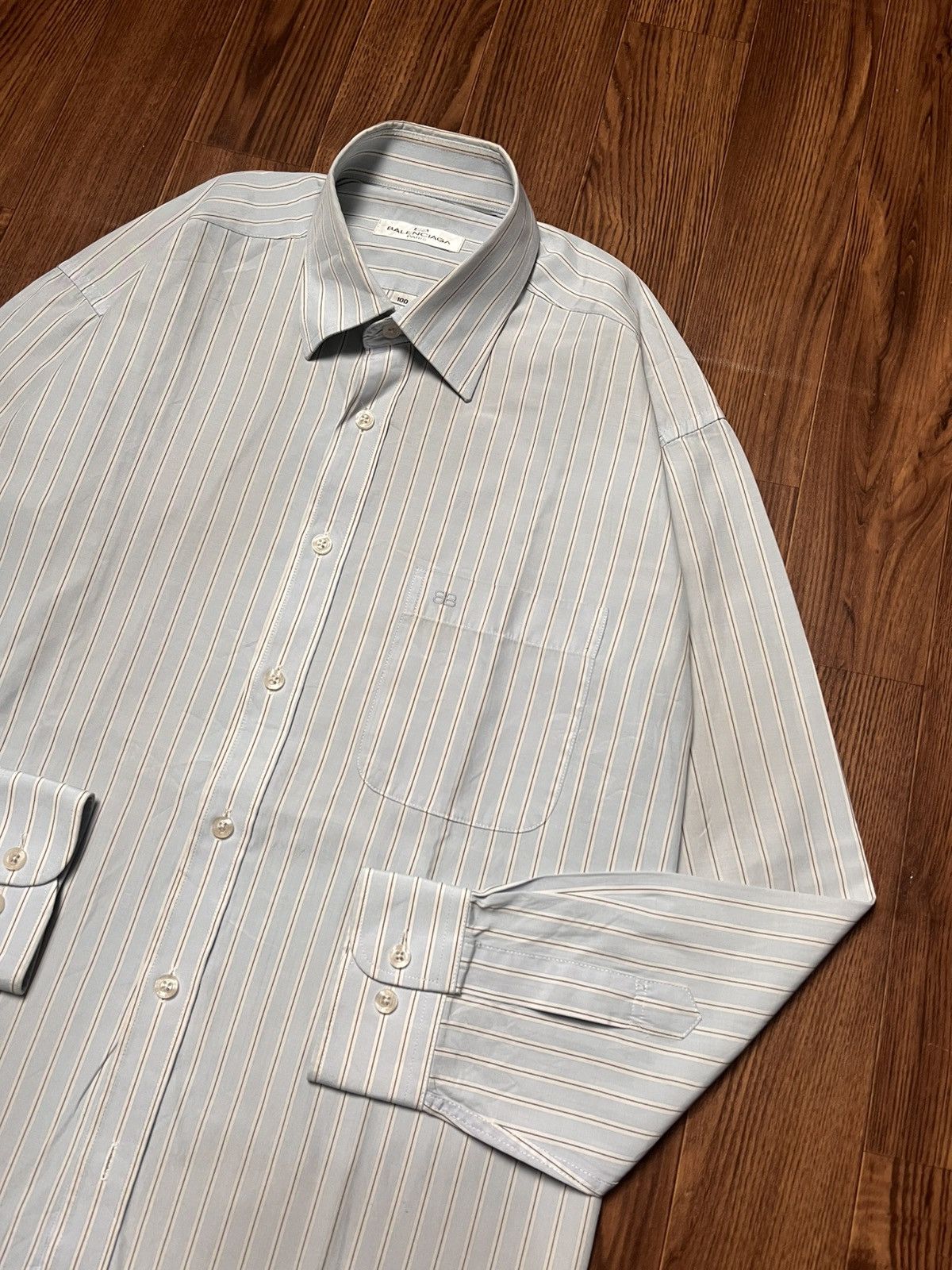 Balenciaga Balenciaga Striped Button Up Shirt Size US L / EU 52-54 / 3 - 2 Thumbnail