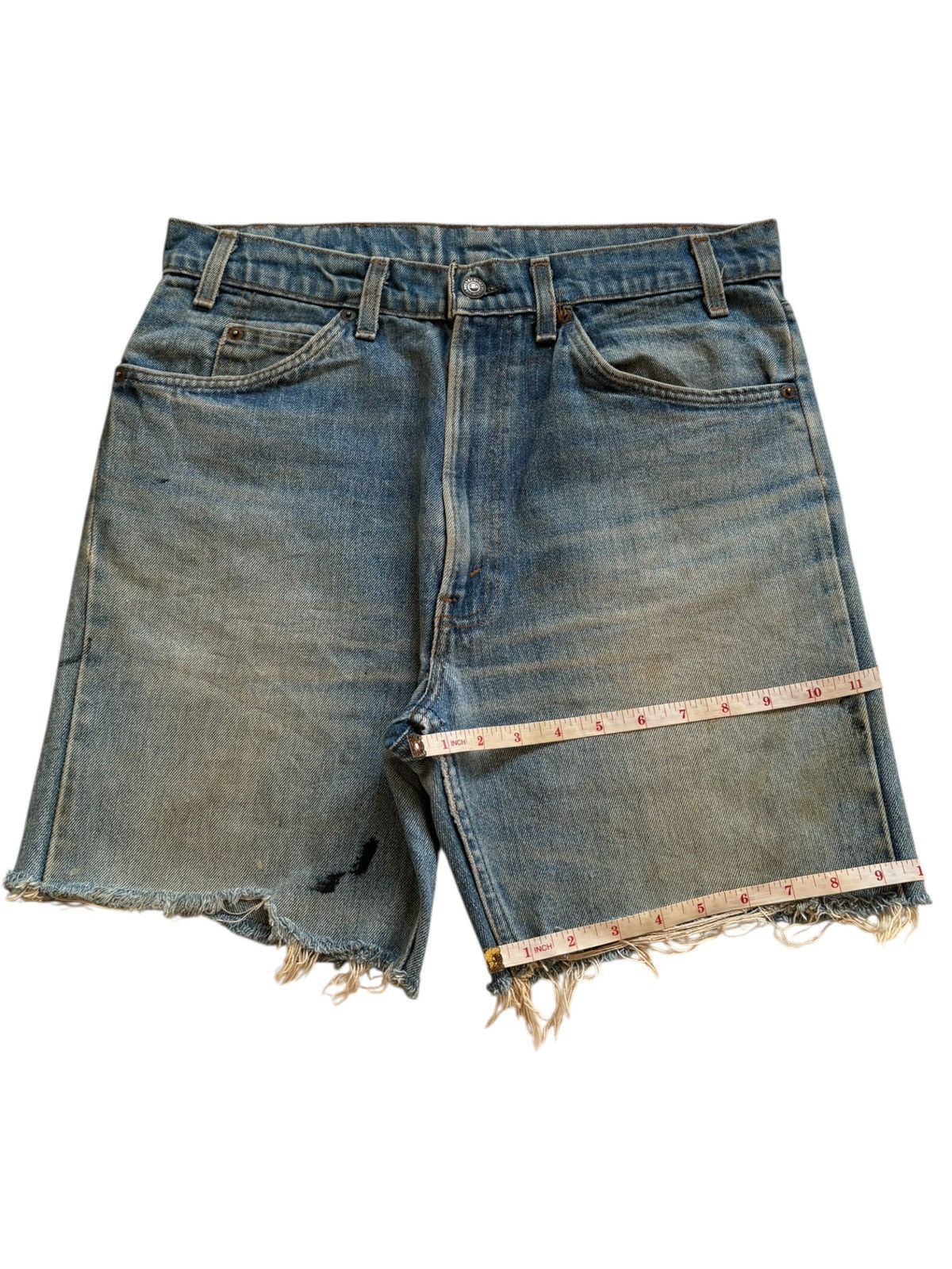 Levi's Vintage 70s Levis 607 Orange Tab Mud Wash Loose Short Jeans Size US 34 / EU 50 - 17 Thumbnail