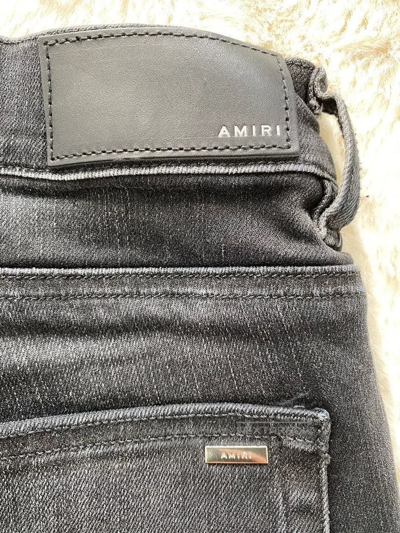 Amiri Amiri Size 32 Washed black and green cashew mx2 jeans Size US 32 / EU 48 - 2 Thumbnail