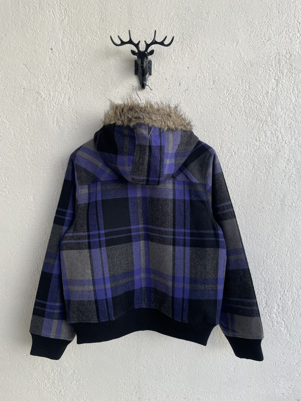 Maison Margiela 00s Archive Japan Plaid Faux fur Jacket Y2K LGB Ifsix Alpha Size US XXL / EU 58 / 5 - 8 Thumbnail