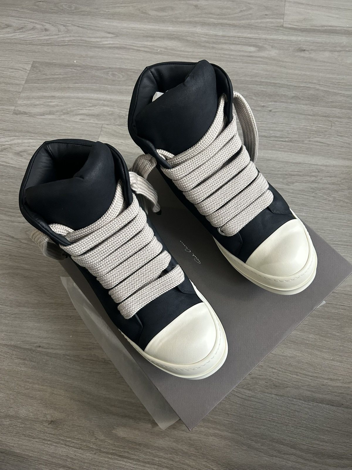 Rick Owens Rick owens ramone hi top jumbo lace puffer Size US 14 / EU 47 - 2 Thumbnail