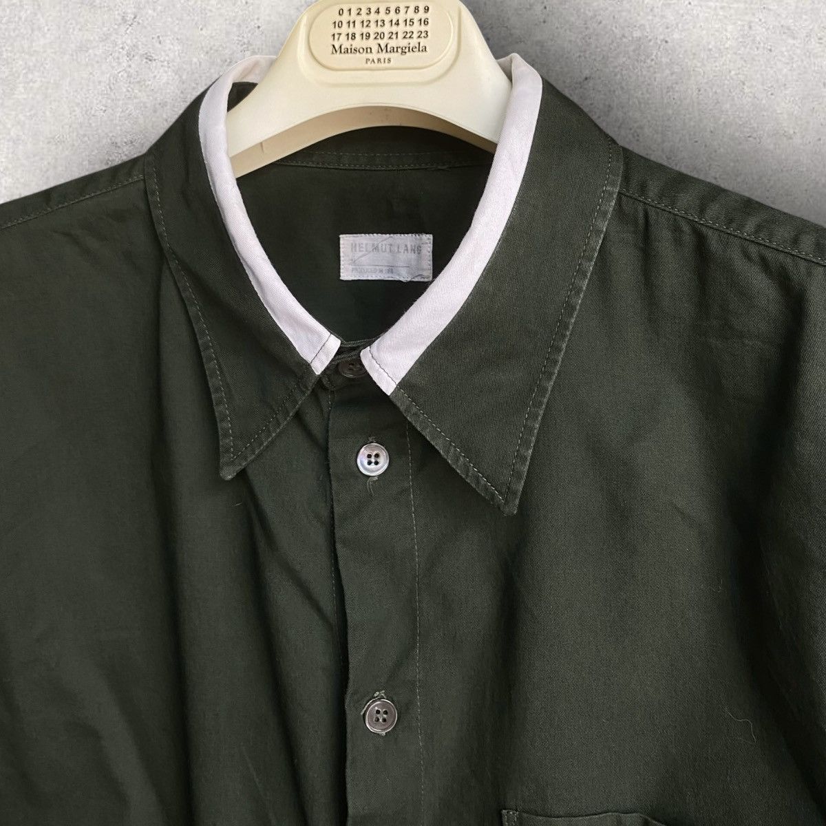 Helmut Lang 1998 Stripe Beige Shirt | Grailed