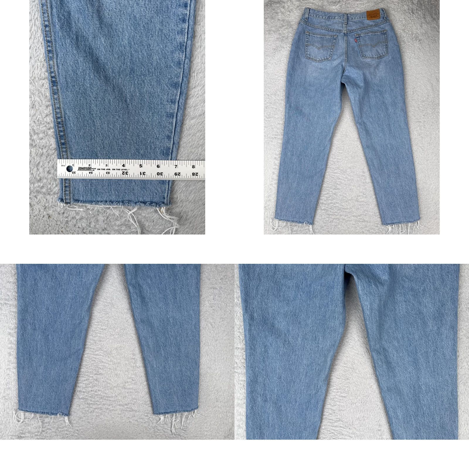 Levi's Levis Premium Jeans Womens 32x27 Blue Mom Jean High Rise Straight Leg Raw Hem Size 24" / US 00 / IT 34 - 10 Thumbnail