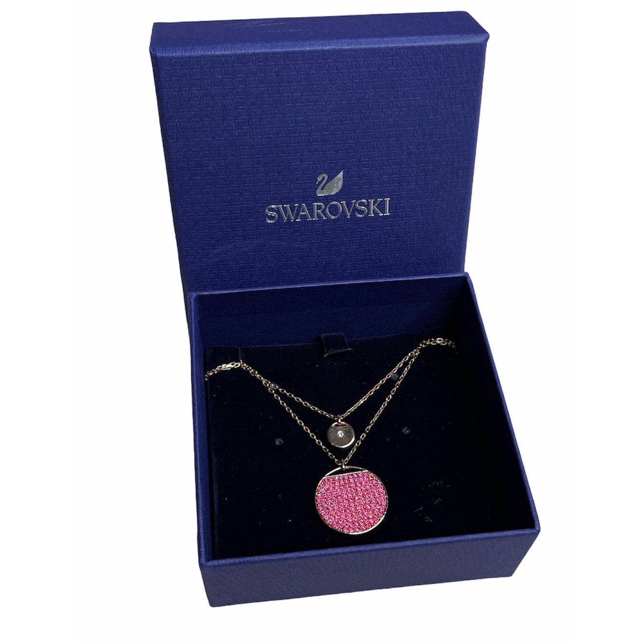 Swarovski Swarovski Ginger Double Layered Fuchsia Rose Gold Necklace Size ONE SIZE - 1 Thumbnail
