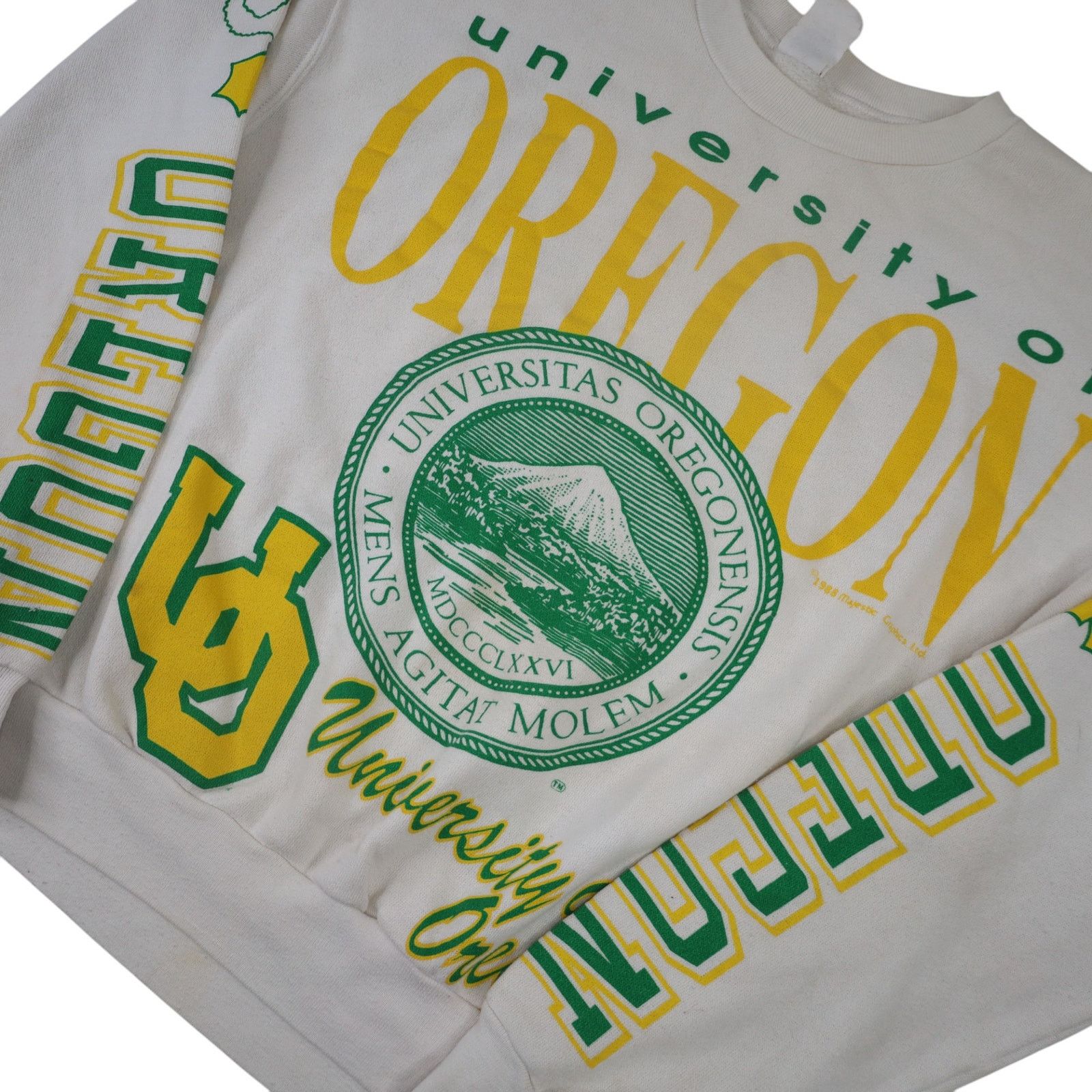 Majestic × NCAA × Vintage VTG Majestic University of Oregon Ducks Graphic Sweatshirt Size US L / EU 52-54 / 3 - 2 Thumbnail