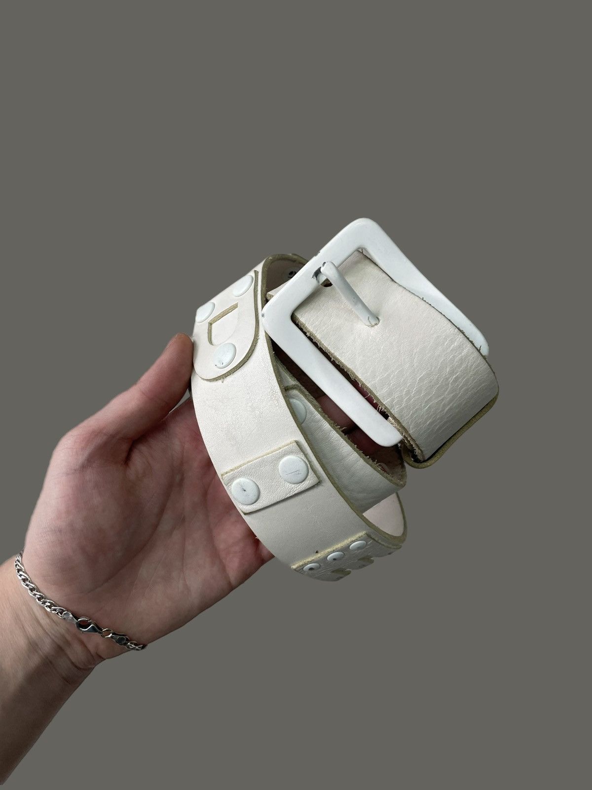 Diesel Diesel white leather belt Y2K big logo industrial style 90s Size ONE SIZE - 13 Thumbnail