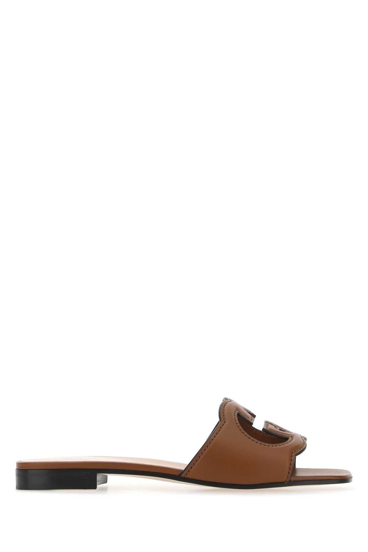 Gucci Brown Leather Slippers Size US 5.5 / IT 35.5 - 1 Thumbnail