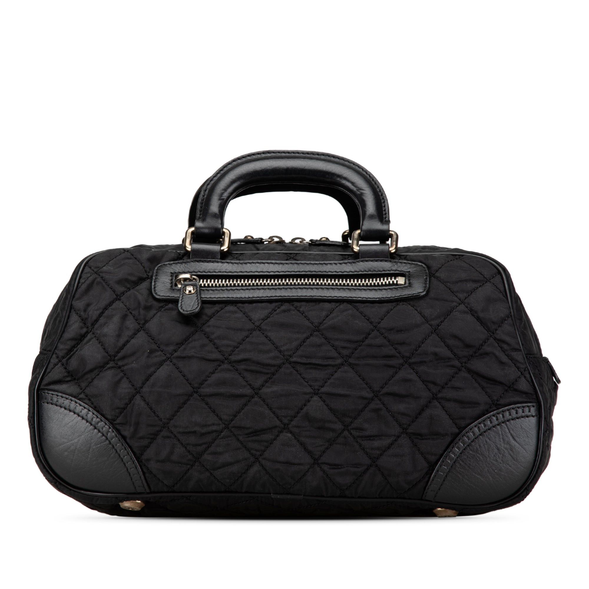 Chanel Chanel Paris New York Quilted Nylon Duffle Handbag Black Size ONE SIZE - 1 Thumbnail