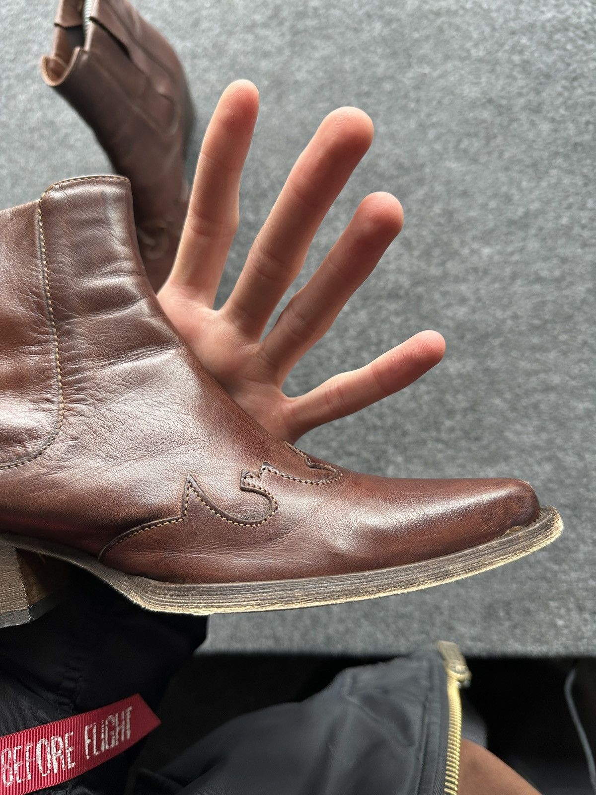 Other 🚨 WESTERN BROWN WOMEN Y2K BOOTS Y2K LEATHER SIZE 36 Size US 6 / IT 36 - 7 Thumbnail