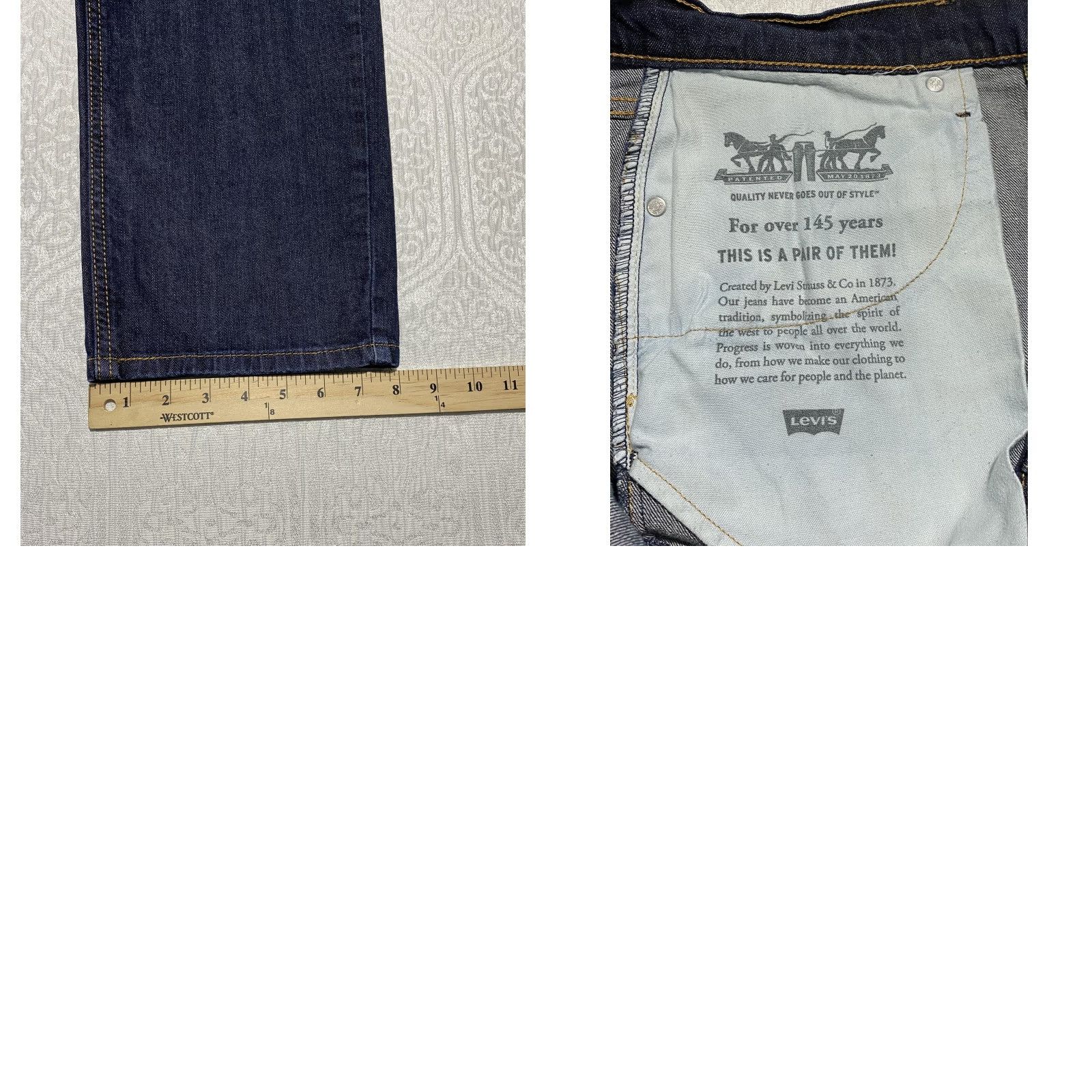 Levi's Levi's 541 Jeans Mens 36x34 Dark Wash Straight Fit Denim Stretch 18181 Regular 5-Pocket Levi's Logo Blue Jeans Mens Size US 36 / EU 52 - 8 Thumbnail