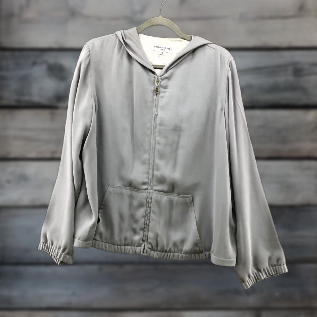 Vintage VINTAGE Patricia Jones Minimalist Hoodie Full Zip Womens Sz 10 Gray Lightweight Size L / US 10 / IT 46 - 1 Thumbnail