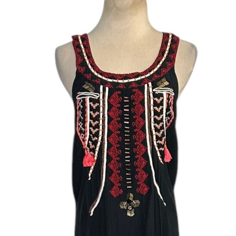 Free People Free People Black Majestic Moon Boho Mini Dress size Small Size S / US 4 / IT 40 - 8 Thumbnail