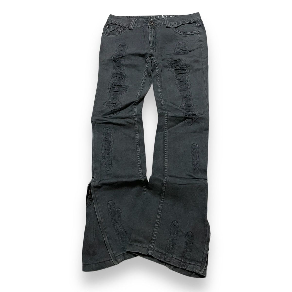Japanese Brand ORIGINAL FLARE JAPAN GLAD NEWS ZIPPER (30×4) Size US 30 / EU 46 - 2 Thumbnail