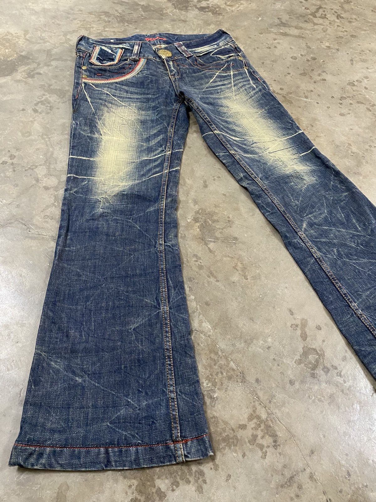 Hysteric Glamour Flare Jeans Japanese Riobera Mud Rusty Denim @301 Size US 31 - 7 Thumbnail