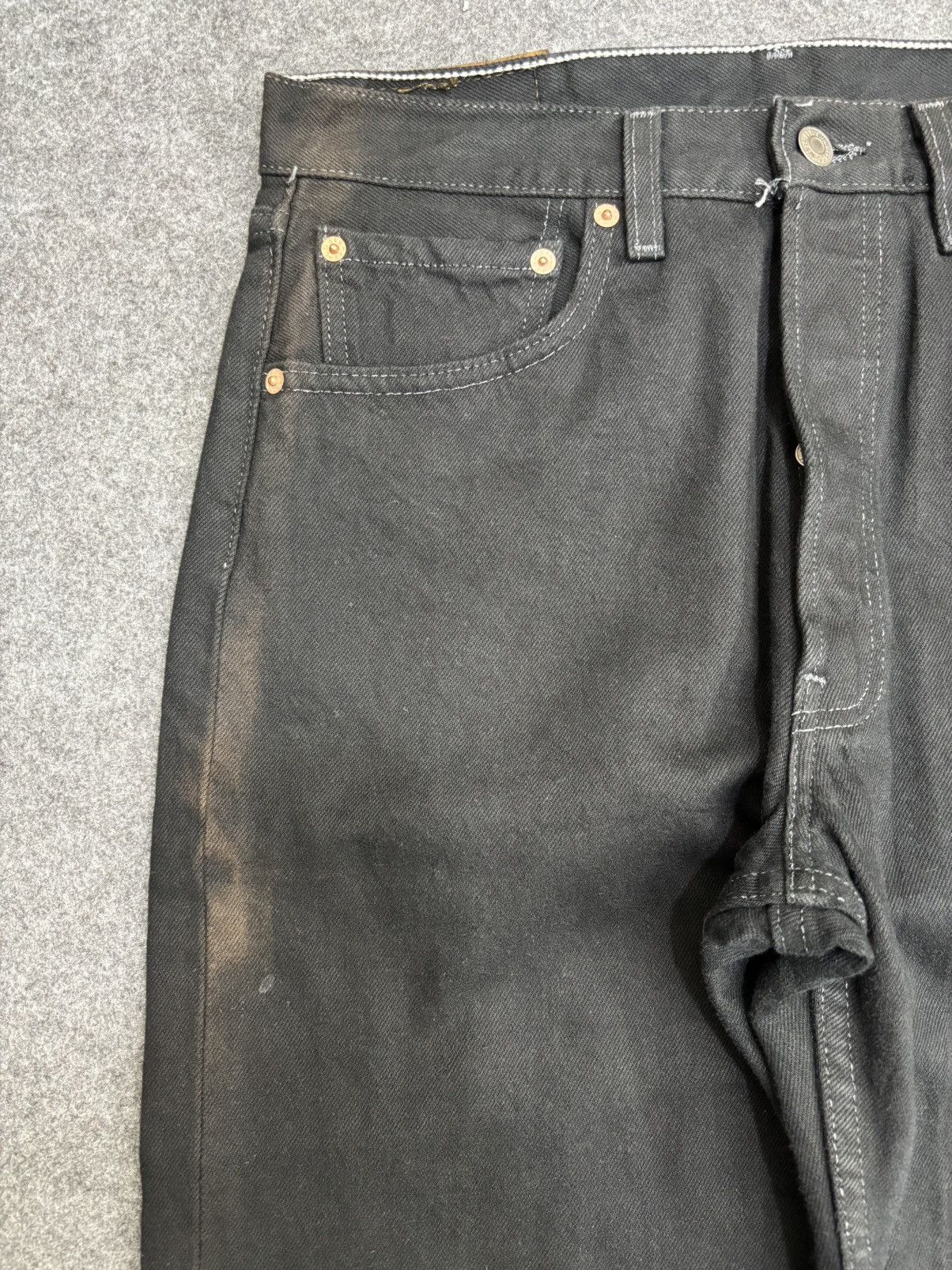 Levi's Vintage Clothing 💥90s💥Vintage Levis 501 Original Cut Superblack Denim F605 Size US 31 - 4 Thumbnail