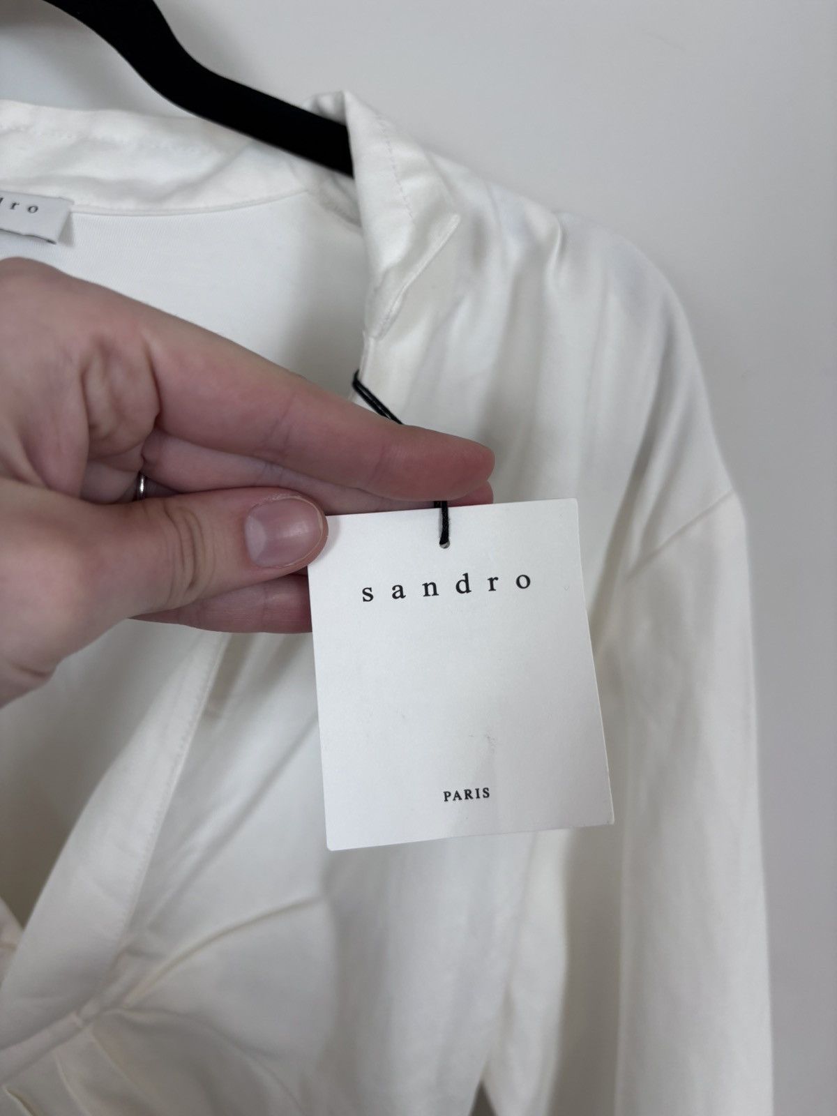 Sandro Sandro Paris Celia NWT Women’s White Ecru Linen Dress Size XS / US 0-2 / IT 36-38 - 15 Thumbnail