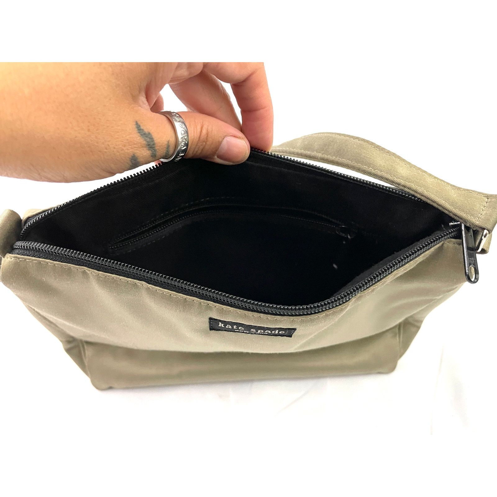 Kate Spade VTG Kate Spade New York Golden Satin Fabric Baguette Purse Size ONE SIZE - 9 Thumbnail