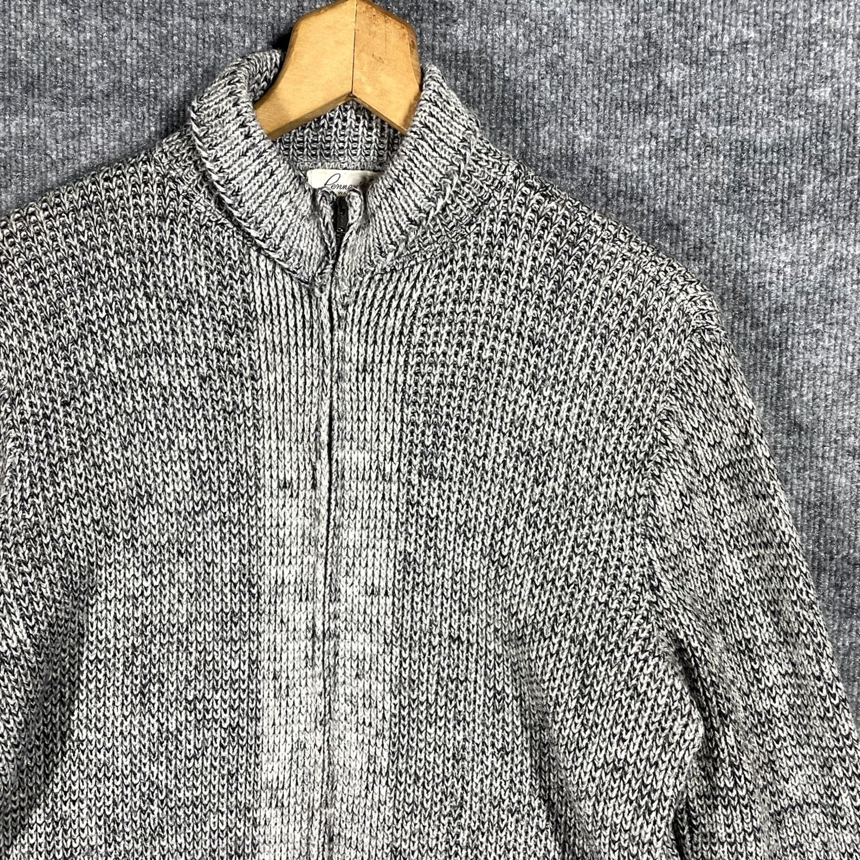 JCPenney VINTAGE Penneys Salt & Pepper Knit Sweater Cardigan Rockabilly Size M Gray 1950s Mens Size M / US 6-8 / IT 42-44 - 3 Thumbnail