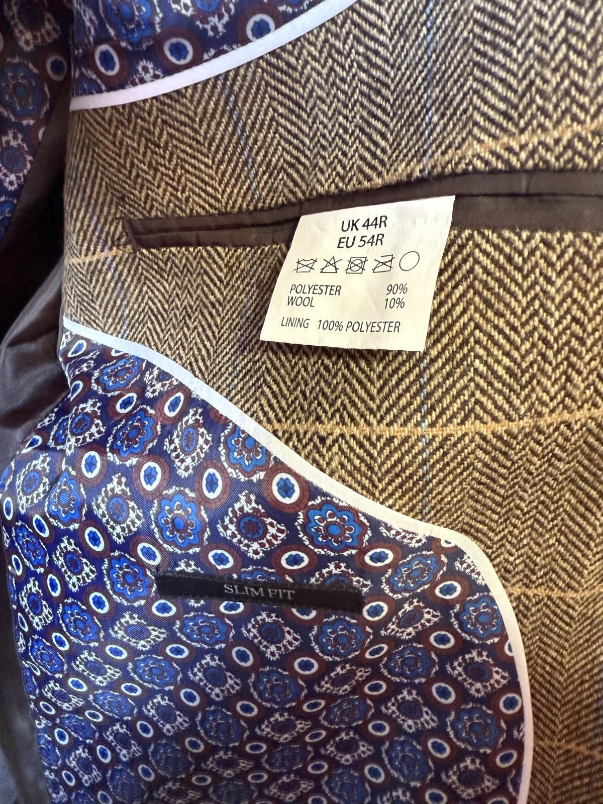Unknown London Men's Brown Checked Blazer Size 40R - 4 Thumbnail