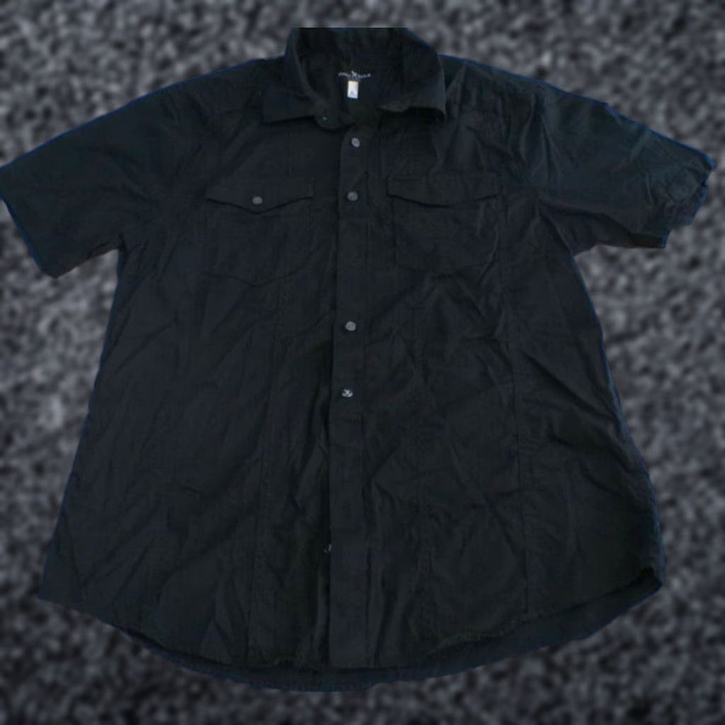 Marcs Marc Ecko Shirt Men's Large Black Short Sleeve Button Up Collared Pockets Size US L / EU 52-54 / 3 - 1 Thumbnail