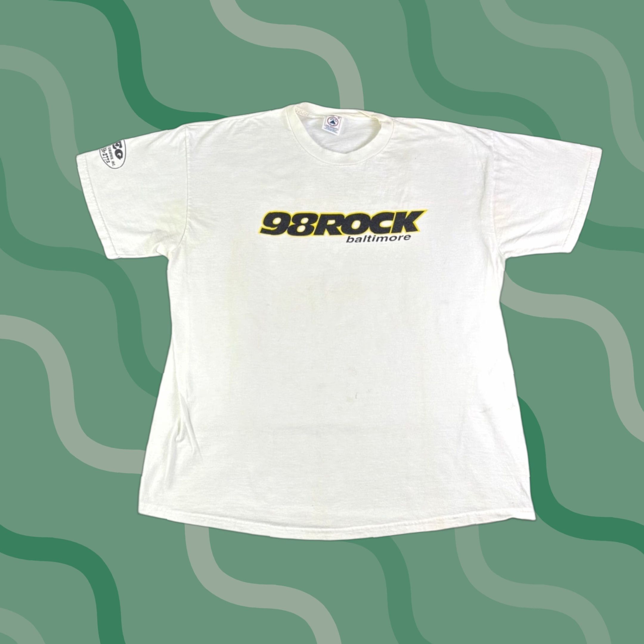 Delta VINTAGE 98ROCK Baltimore T Shirt XL Delta Men White Graphic Tee Short Sleeve 1990s Grunge Size US XL / EU 56 / 4 - 1 Thumbnail