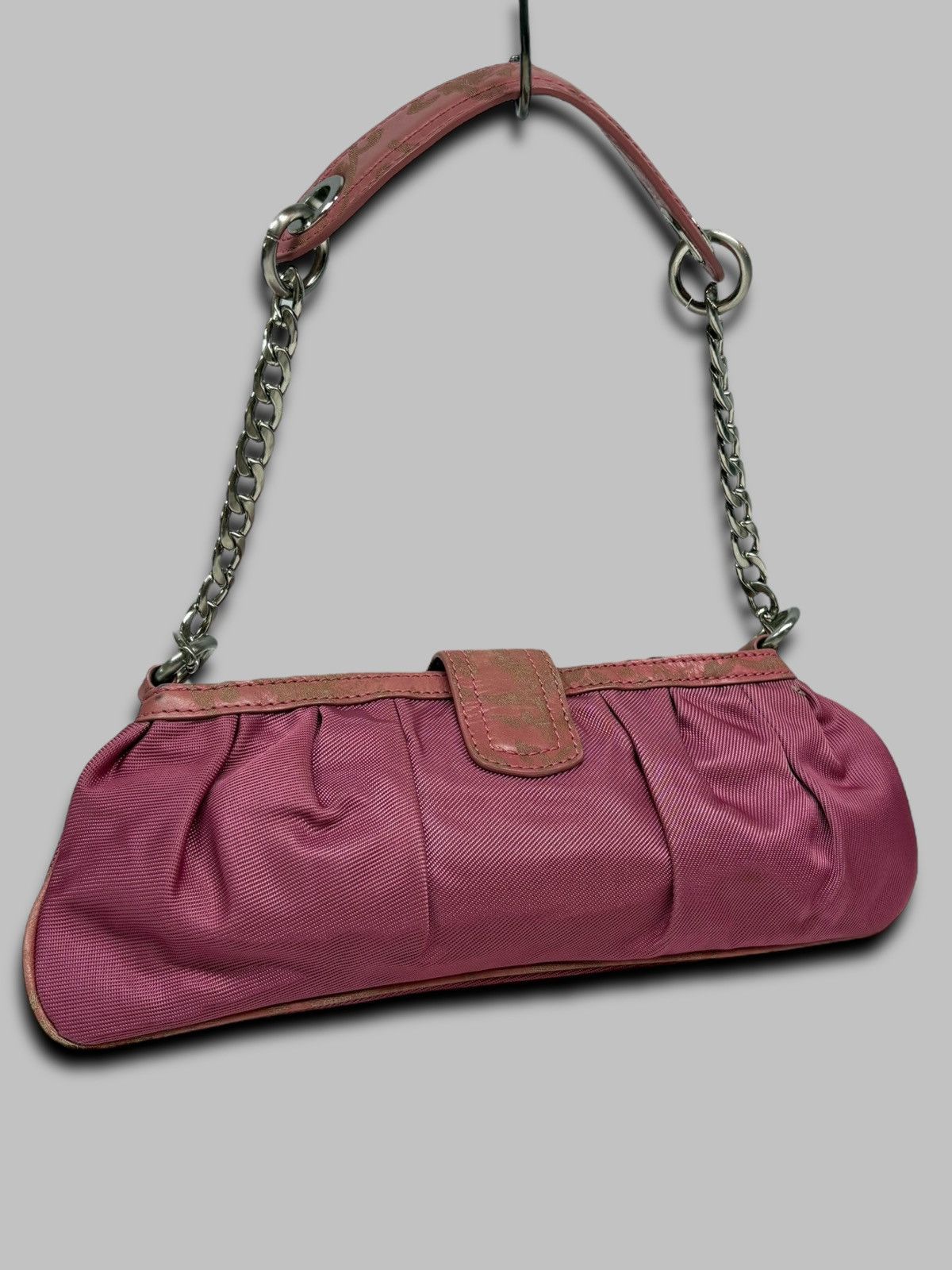 Kenzo Kenzo Red Pleated Nylon and Leather Small Zip Hobo Size ONE SIZE - 9 Thumbnail