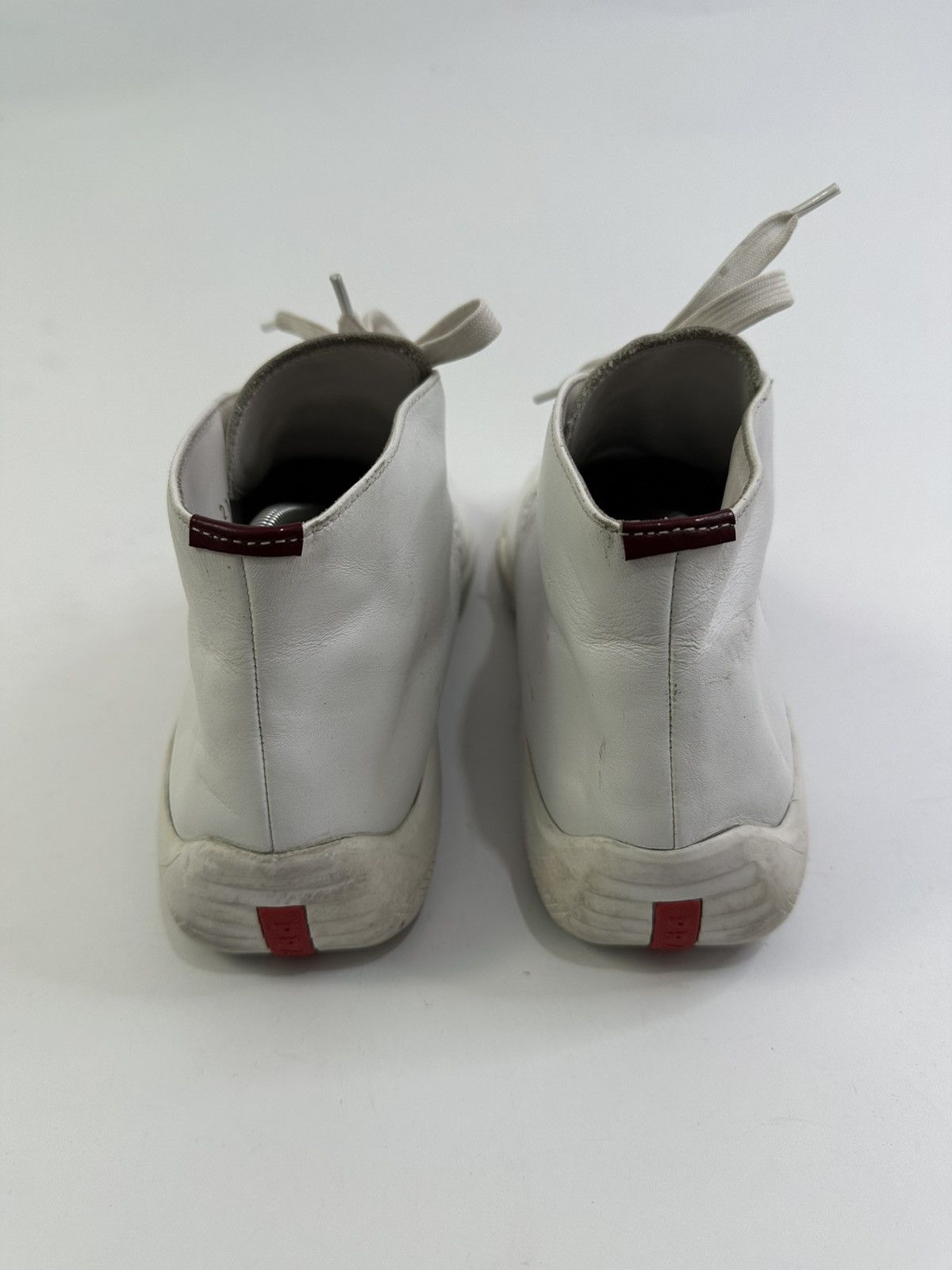 Prada Vintage Prada White Leather High Top Sneakers Size 8 UK Size US 9 / EU 42 - 4 Thumbnail