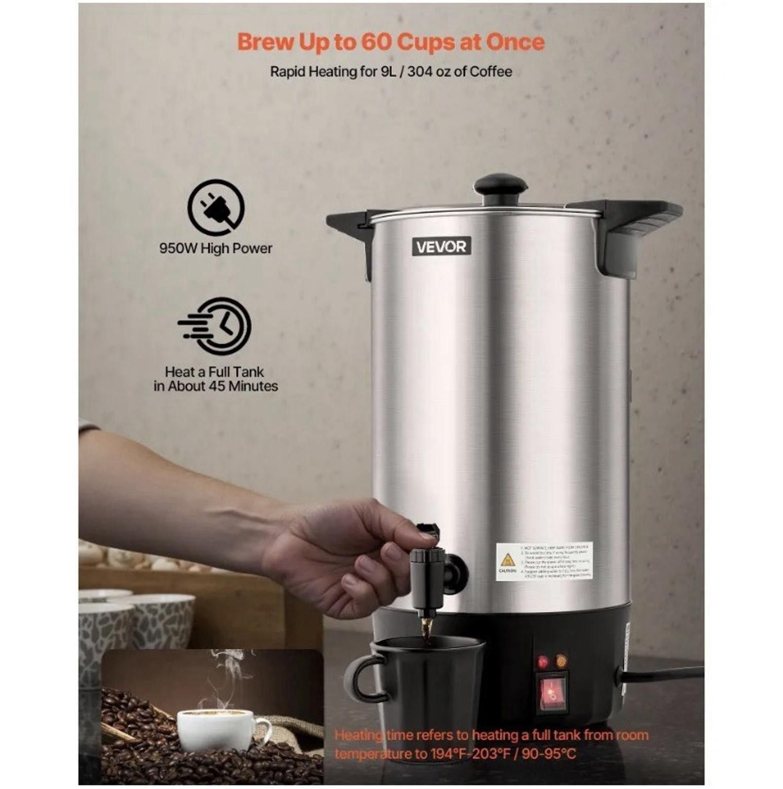 Other Vevor Electric Coffee Urn Wnskft10 Commercial Coffee Maker Size ONE SIZE - 2 Thumbnail