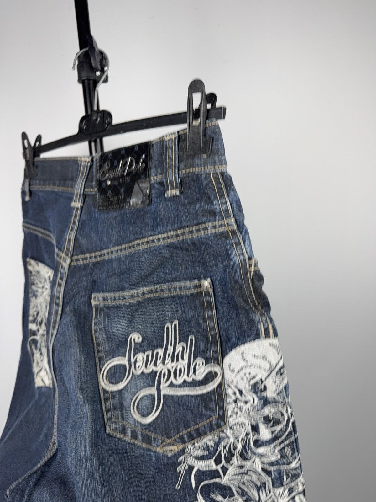 Southpole Crazy 00s South Pole Y2K Embroidered Denim Shorts Size 28 Size 28" / US 6 / IT 42 - 11 Thumbnail