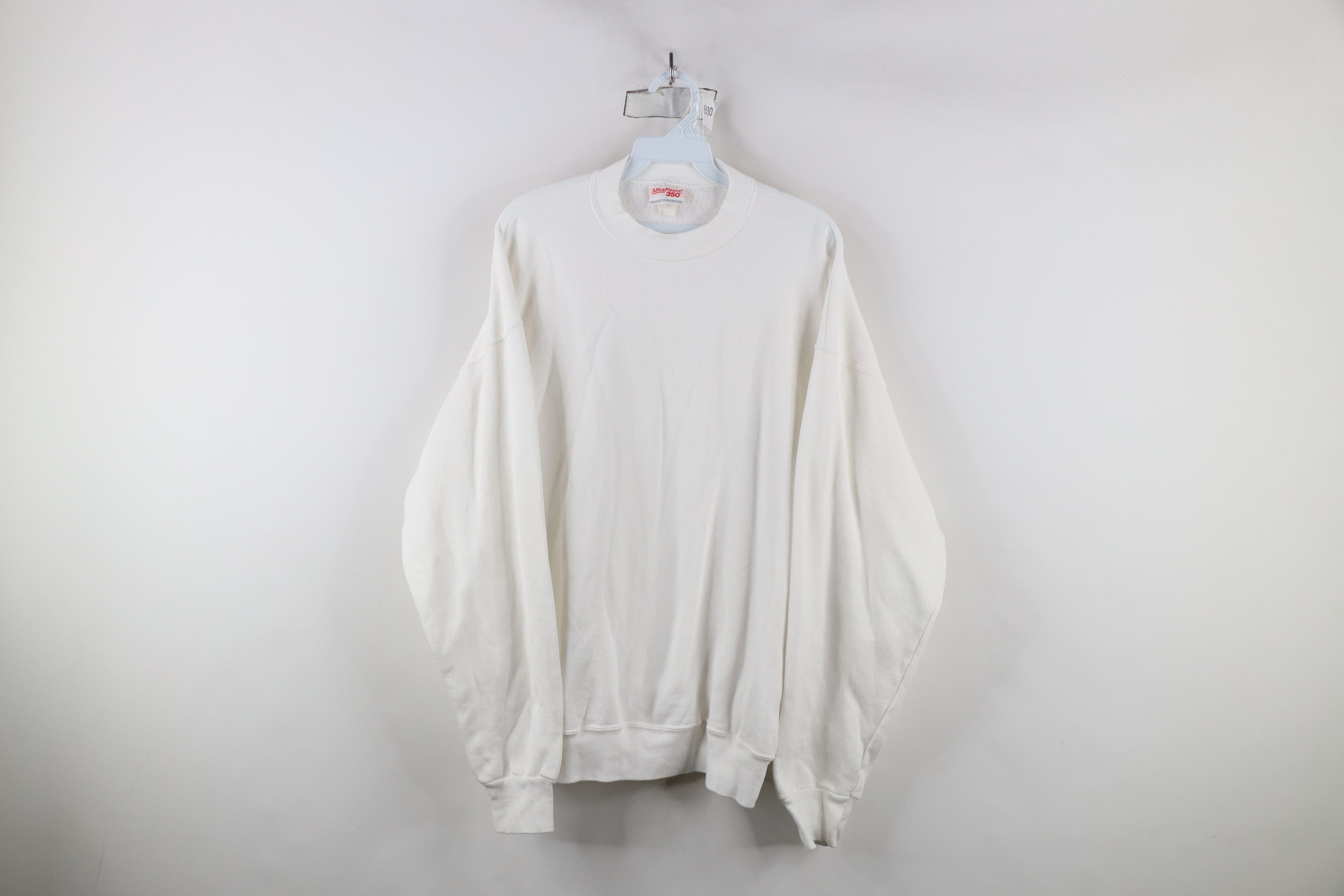 Vintage Vintage 80s 90s Streetwear Crewneck Sweatshirt White USA Size US XL / EU 56 / 4 - 1 Thumbnail