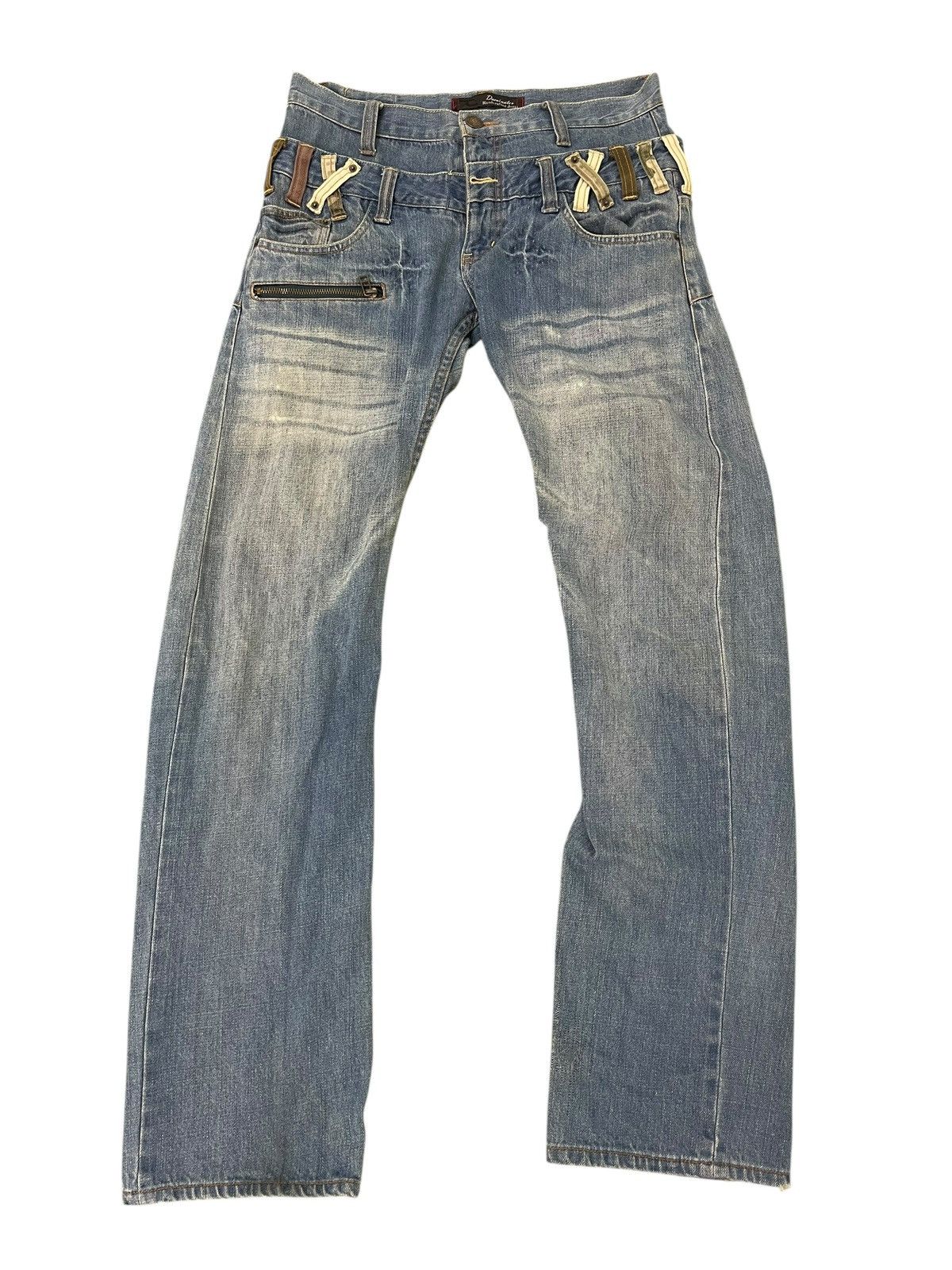 Japanese Brand Double Waist Jeans Dominate Slim Denim 2🟦2 Size US 31 - 7 Thumbnail