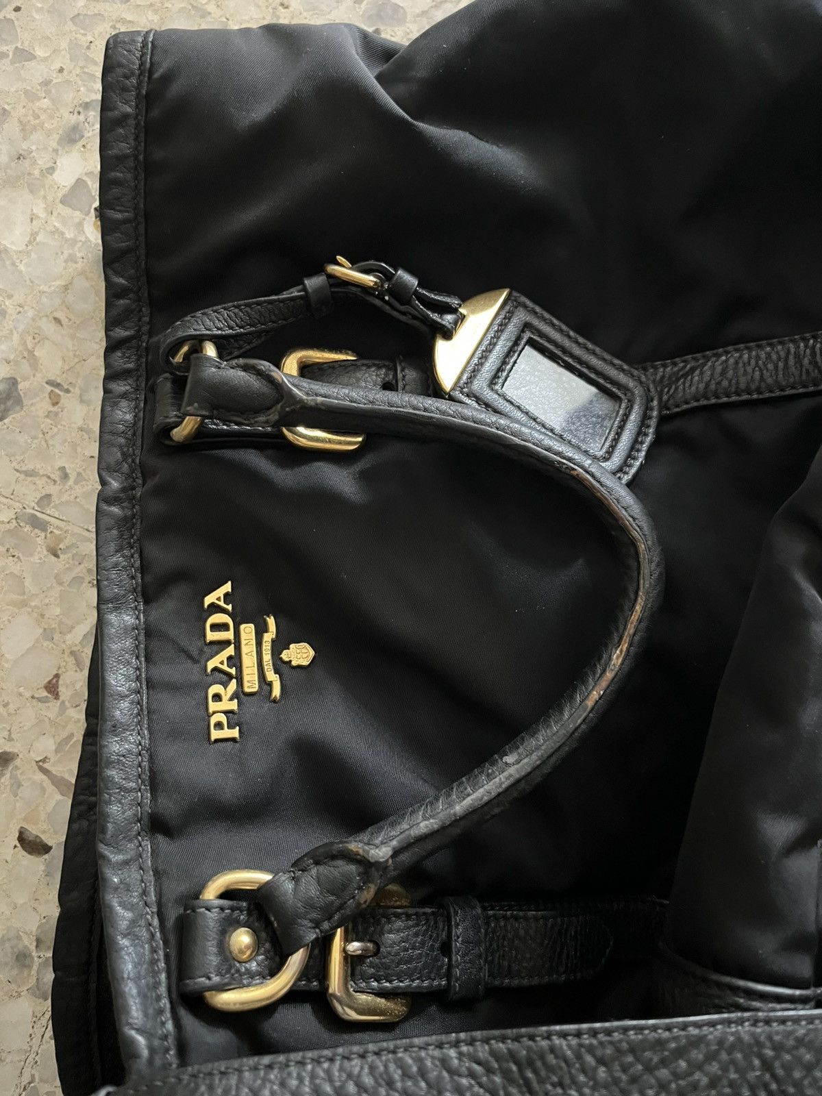 Prada PRADA 2WAY Shoulder Handbag Black Nylon Leather Logo Plate Size ONE SIZE - 11 Thumbnail